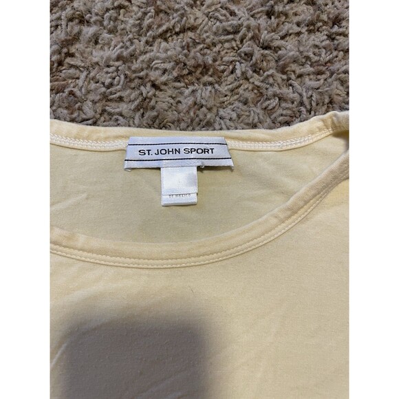 Butter Yellow St. John Sport Women's Tshirt, Size L - Picture 3 of 10